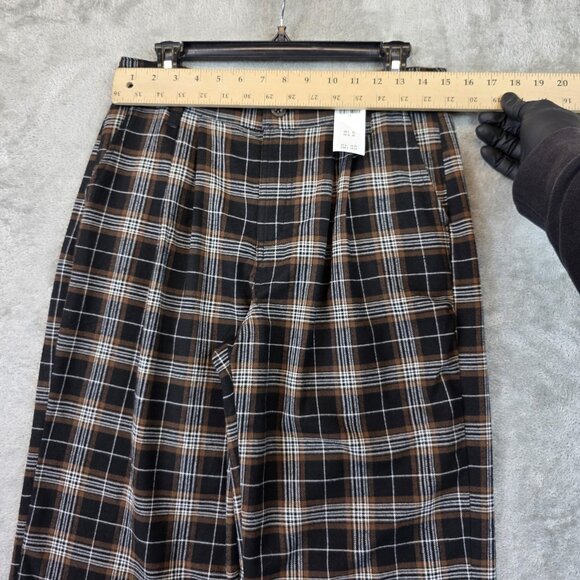 Hollister Pants Womens 7 Long Brown Black Plaid High-Rise Straight W28 Stretch - Picture 3 of 12
